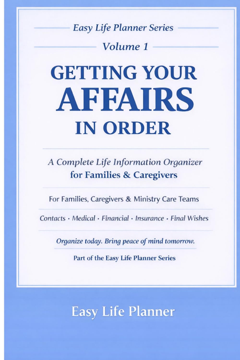 Getting Your Affairs in Order planner cover